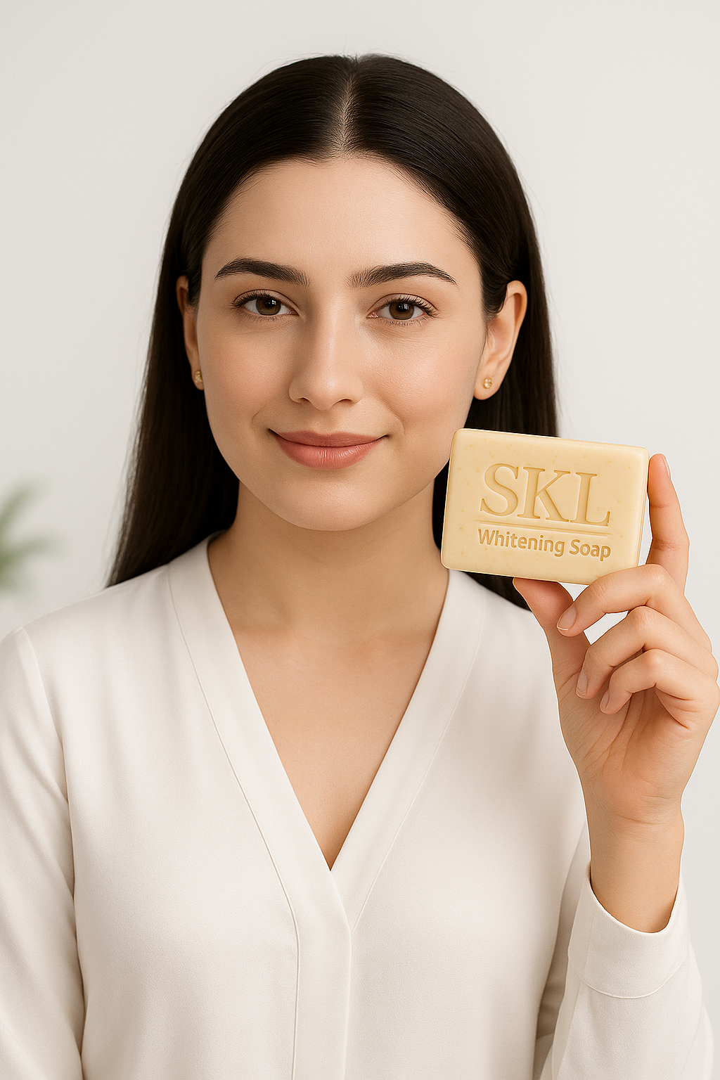 A girl with SKL Soap